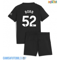 Camisa de time de futebol Manchester City Oscar Bobb #52 Replicas 2º Equipamento Infantil 2025-26 Manga Curta (+ Calças curtas)